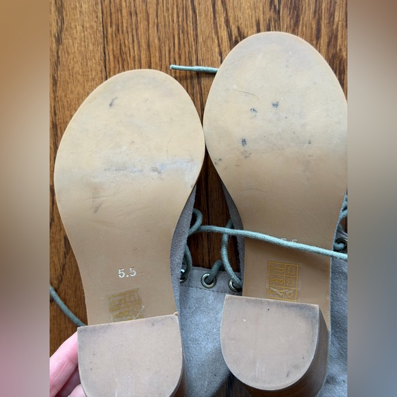 Jeffrey Campbell Grayish Suede Lace-Up Open-Toe Ankle Boots - Picture 4 of 5